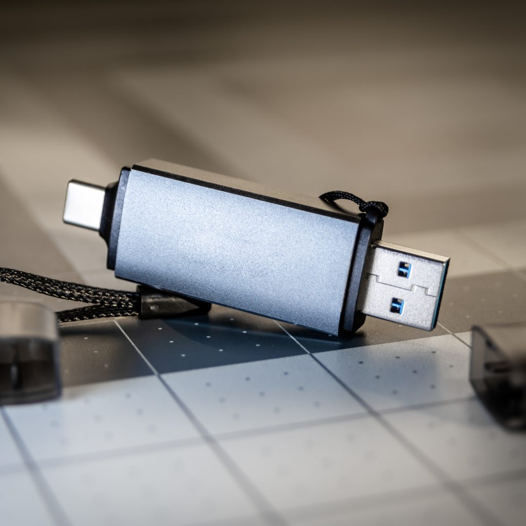 A Close-Up Shot of an OTG Flash Drive